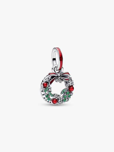 Charm Pendente Doppio Ghirlanda di Natale