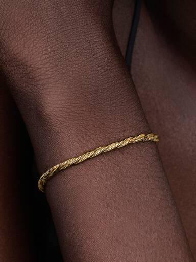 Bracciale Maglia Doppia Intrecciata con Chiusura a Sfera
