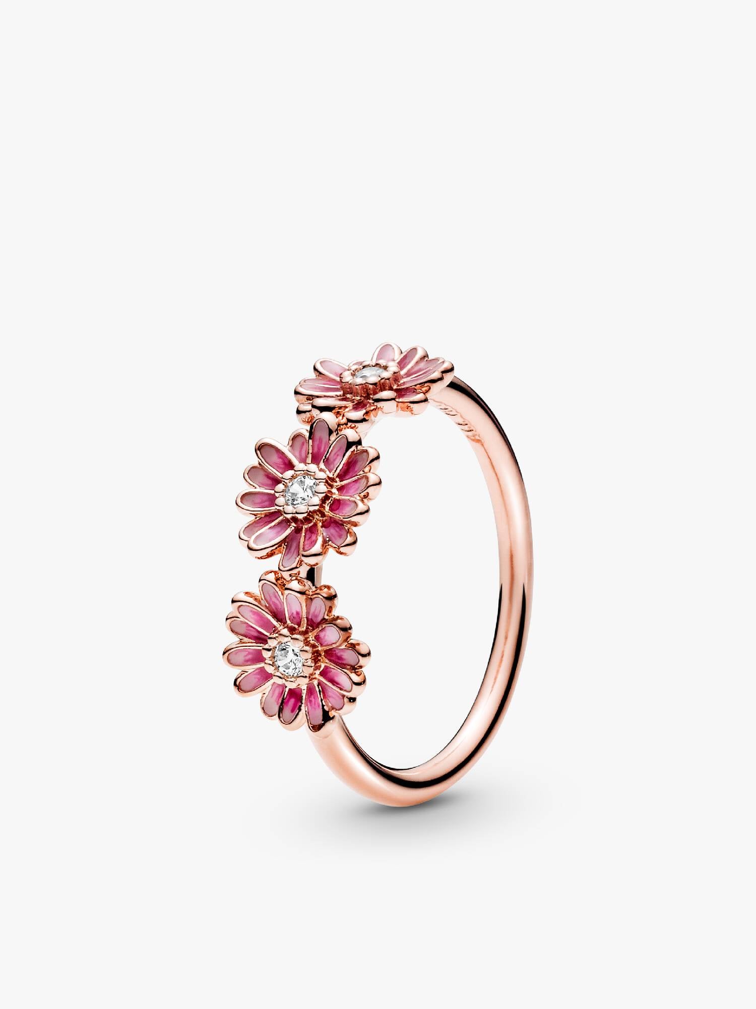 Anello Tris di Margherite Rosa