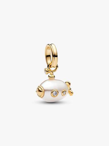 Charm Pendente Sottomarino con Perla Barocca d’Acqua Dolce Coltivata