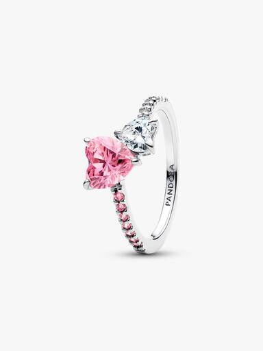 Anello Unione di Cuori Rosa