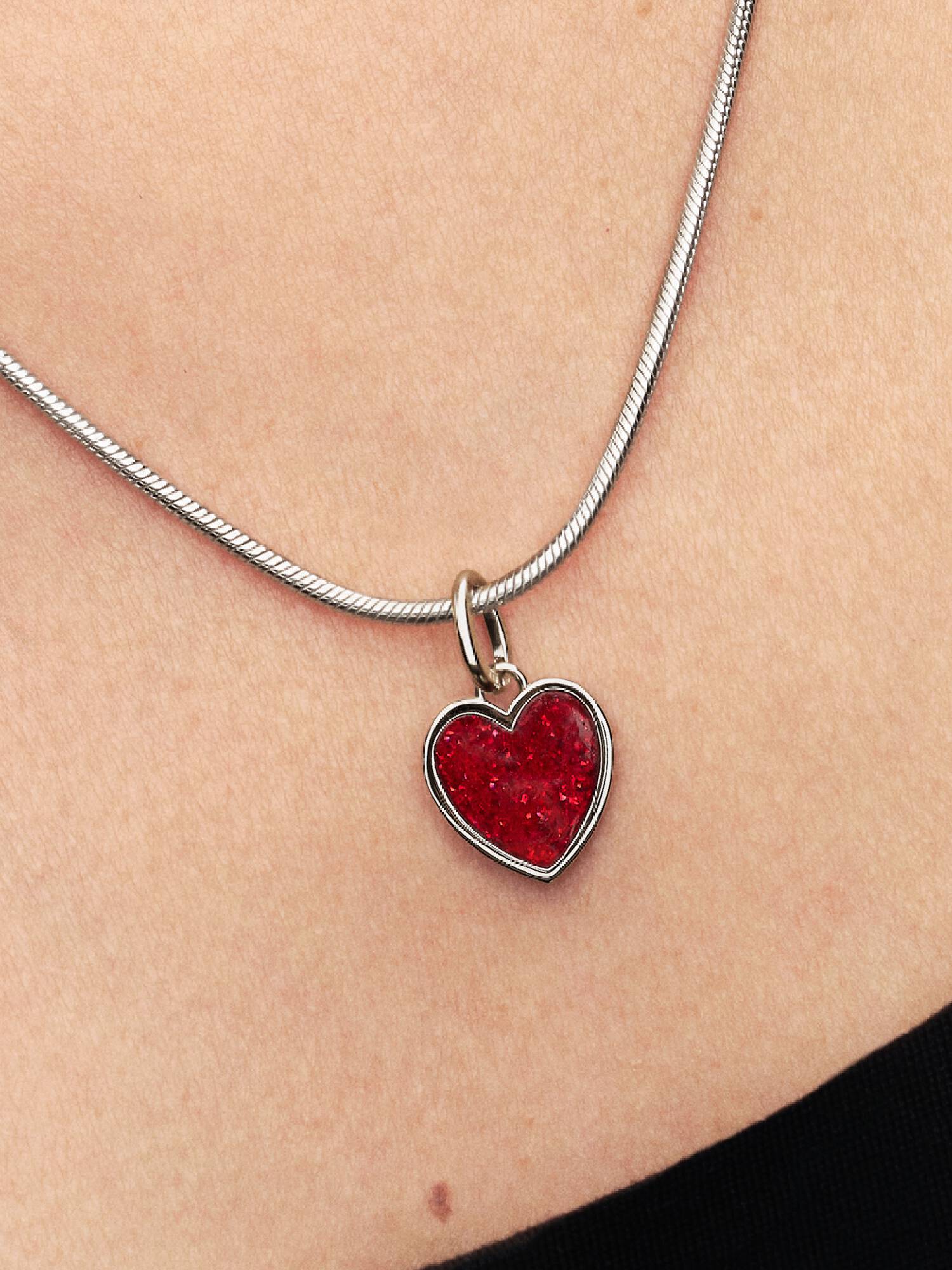 Charm Pendente Cuore Rosso da incidere 