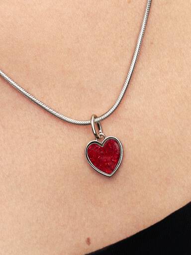 Charm Pendente Cuore Rosso da incidere