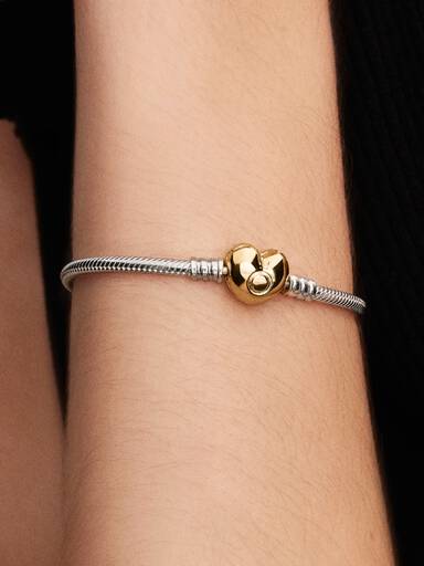 Bracciale maglia snake con chiusura a cuore
