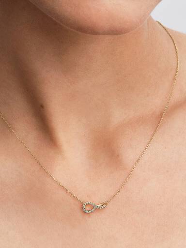 Collana Infinite Pavé in oro 14k con diamanti creati in laboratorio