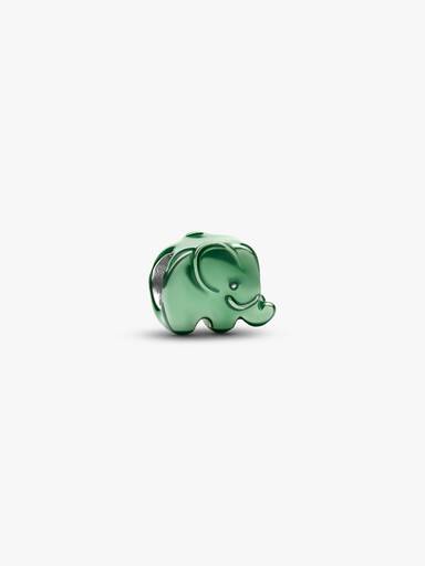 Mini Charm Elefante effetto metallico verde