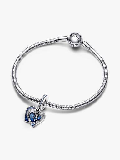 Charm Pendente Cuore e Stelle Blu