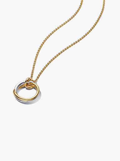 Collana Cerchio Fascia Intrecciata Bicolore