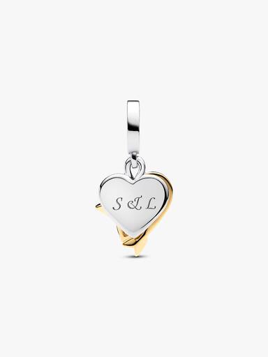 Charm Pendente Cuore con Freccia da incidere