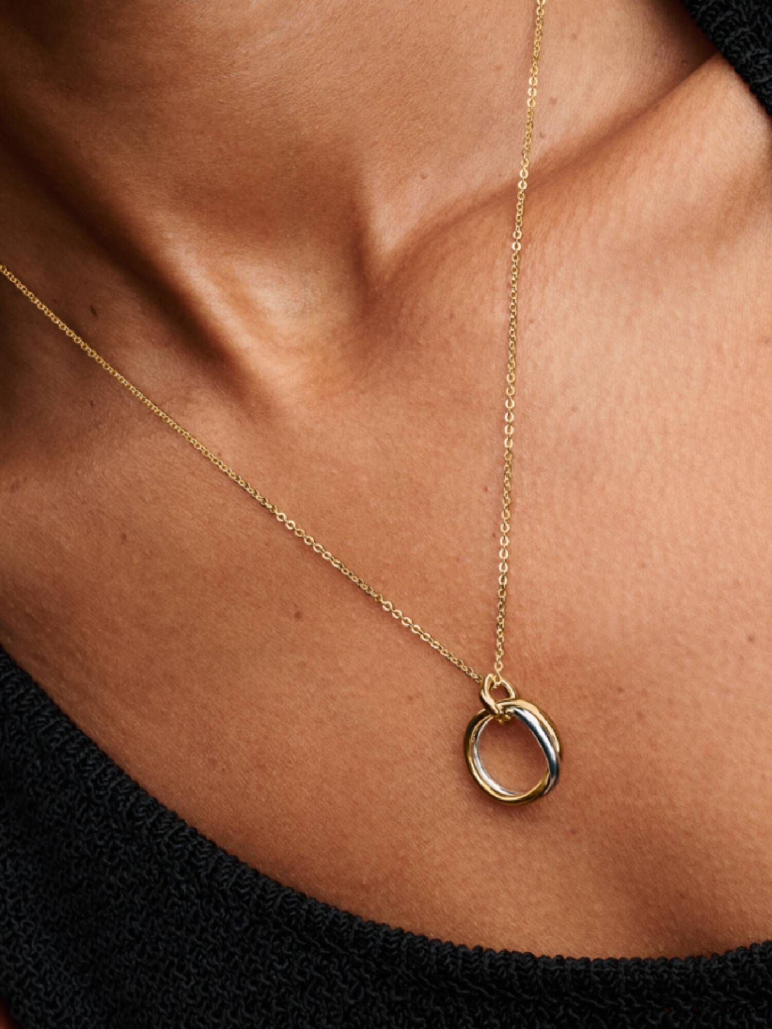 Collana Cerchio Fascia Intrecciata Bicolore