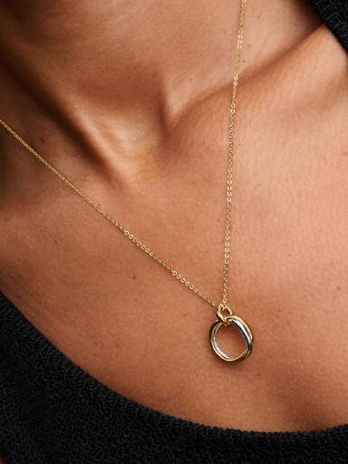 Collana Cerchio Fascia Intrecciata Bicolore