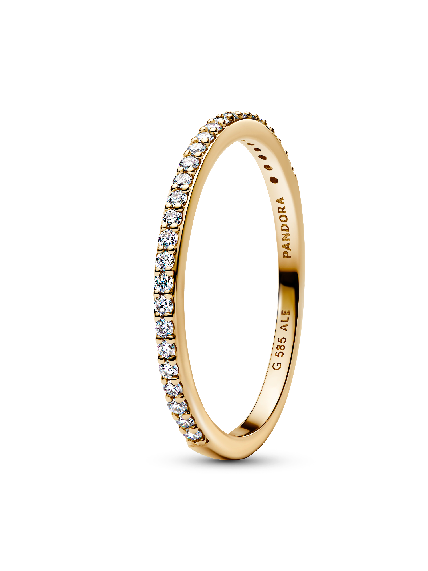 Anello Era Fascia in oro 14k con pavé di diamanti creati in laboratorio