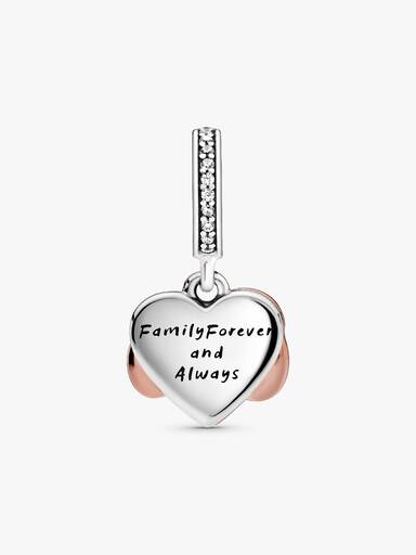 Charm Pendente Cuore e Infinito Rosa