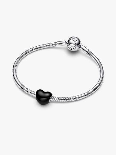 Charm Cuore Metallico Nero
