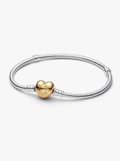 Bracciale maglia snake con chiusura a cuore