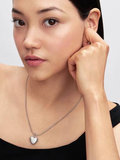 Charm Pendente Cuore Puffy effetto opaco