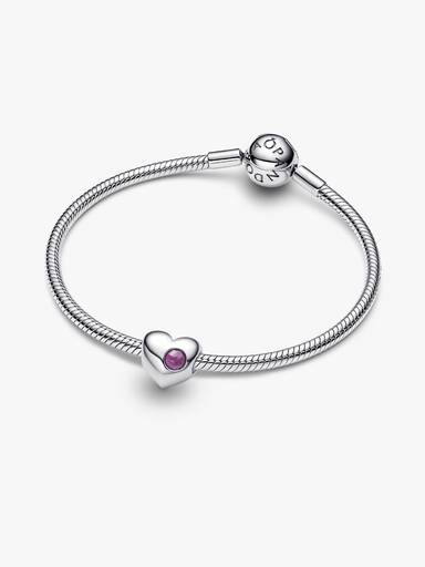 Cuore con Pietra Viola Febbraio da incidere