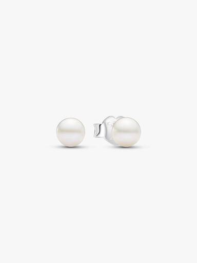 Elli Orecchini Donna In Argento 925 Con Perle D'Acqua Dolce E Cristalli, Design Rolo, Eleganti E Senza Tempo, 35 Mm