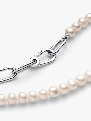 Collana Maglia Link con Perle d’Acqua Dolce Coltivate Pandora ME