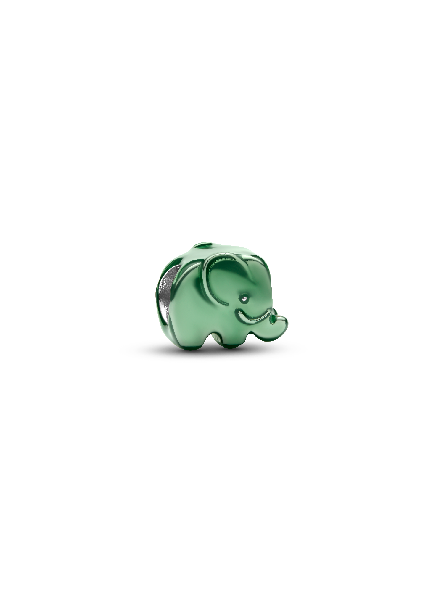 Mini Charm Elefante effetto metallico verde
