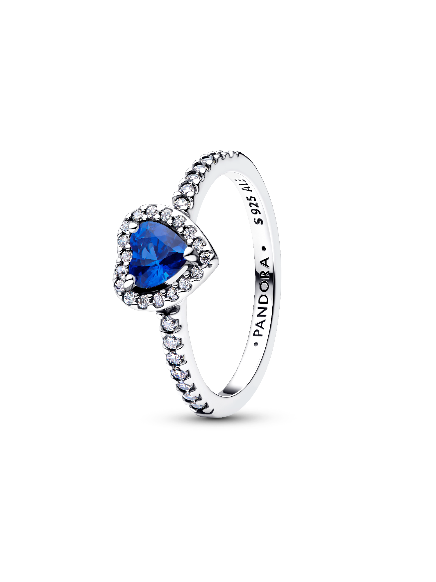 Anello Cuore in Rilievo Blu Intenso