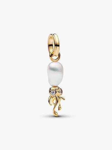 Charm Pendente Calamaro con Perla Barocca d’Acqua Dolce Coltivata