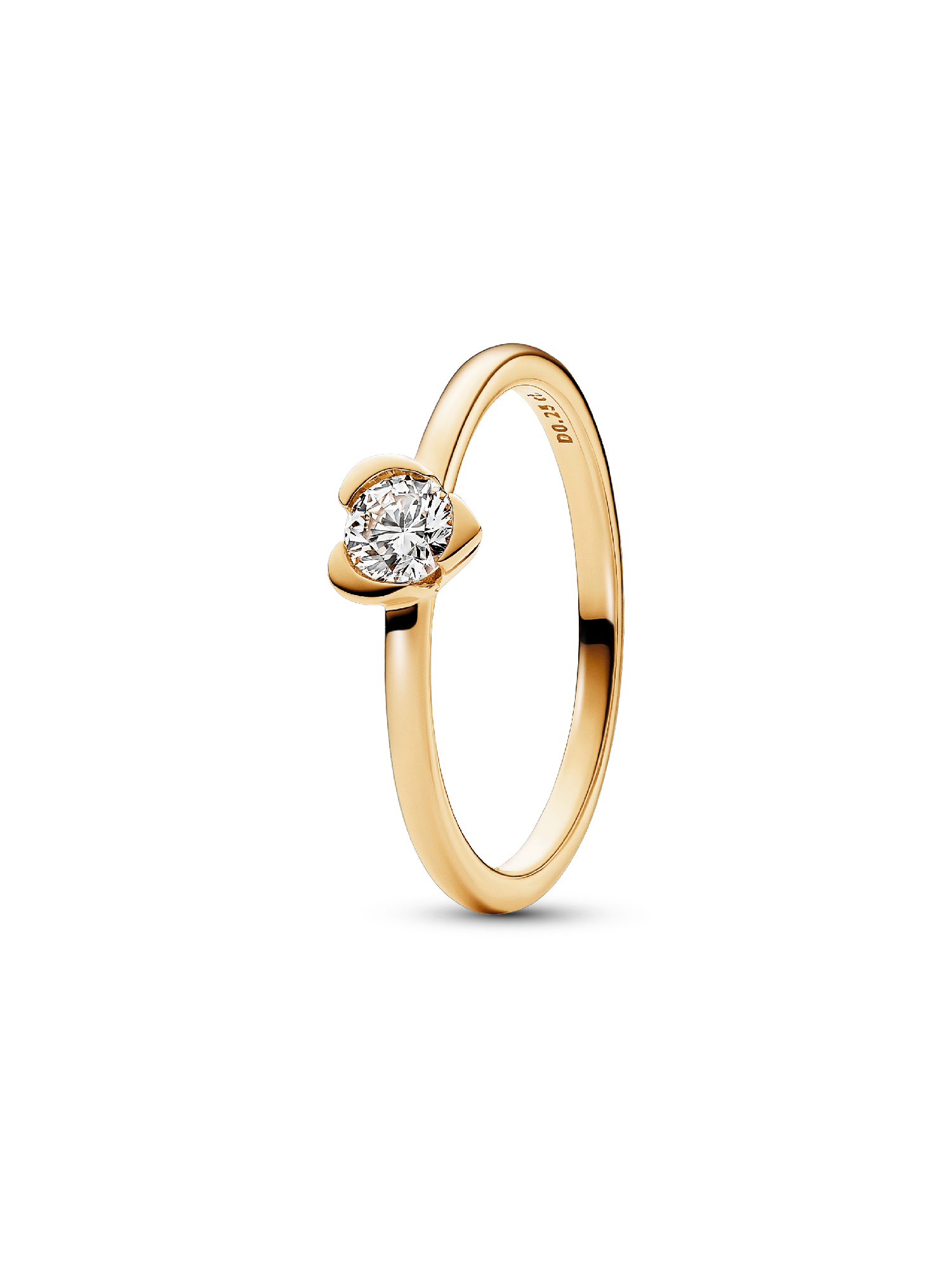 Anello Talisman Cuore in oro 14k con diamante creato in laboratorio
