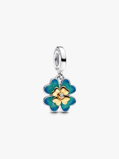 Charm Pendente Quadrifoglio Girevole - con diamante creato in laboratorio