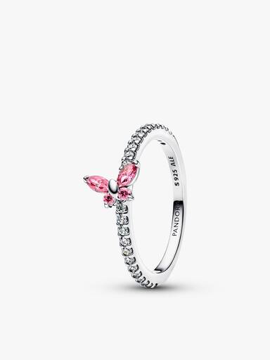Set Anelli Farfalla Luminosa Blu e Rosa