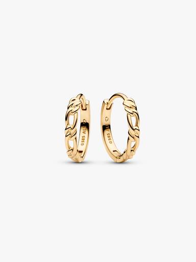 Orecchini Cerchi Era in oro 14k Catenina Figaro