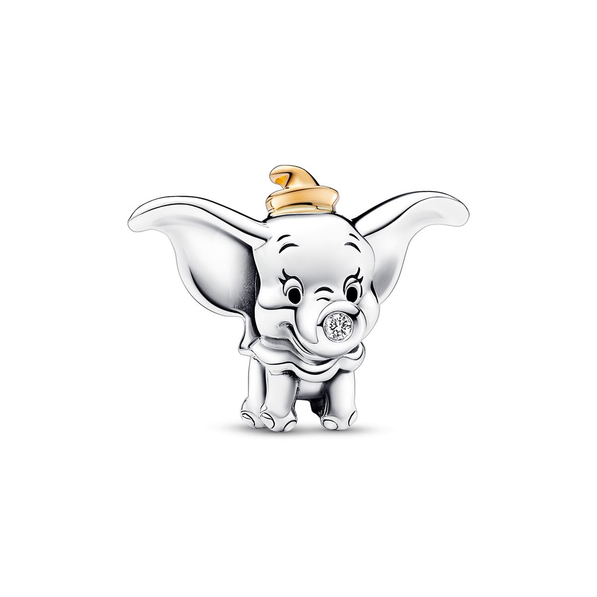 Pandora Disney, 100° Anniversario, Dumbo - Enamel / Argento Sterling 925 E Oro 14k / Nero