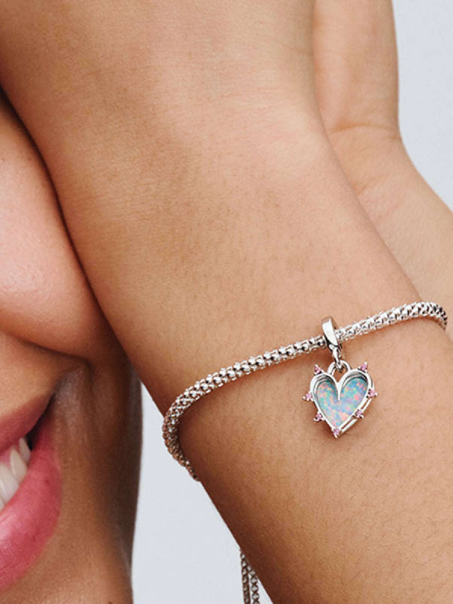 Charm Pendente Cuore dell'Amicizia Opale
