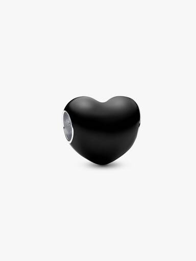 Charm Cuore Metallico Nero