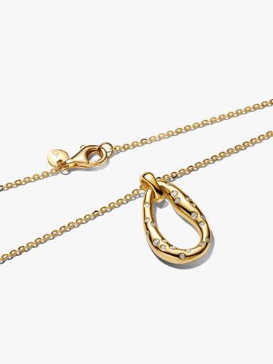 Collana Ovale Linea Sinuosa con Pietre Luminose