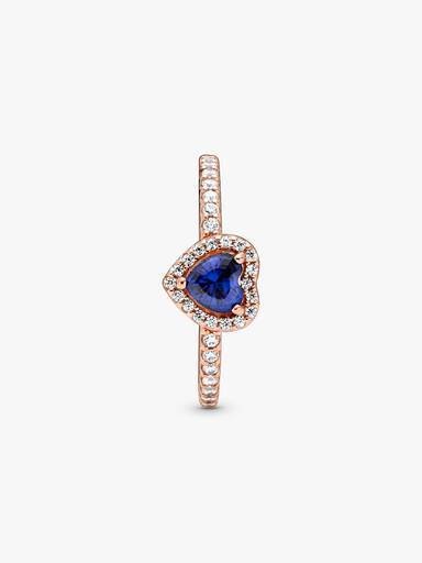 Anello Cuore in Rilievo Blu
