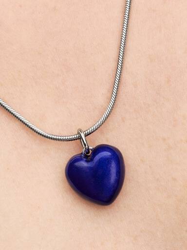 Charm Pendente Cuore Puffy Blu
