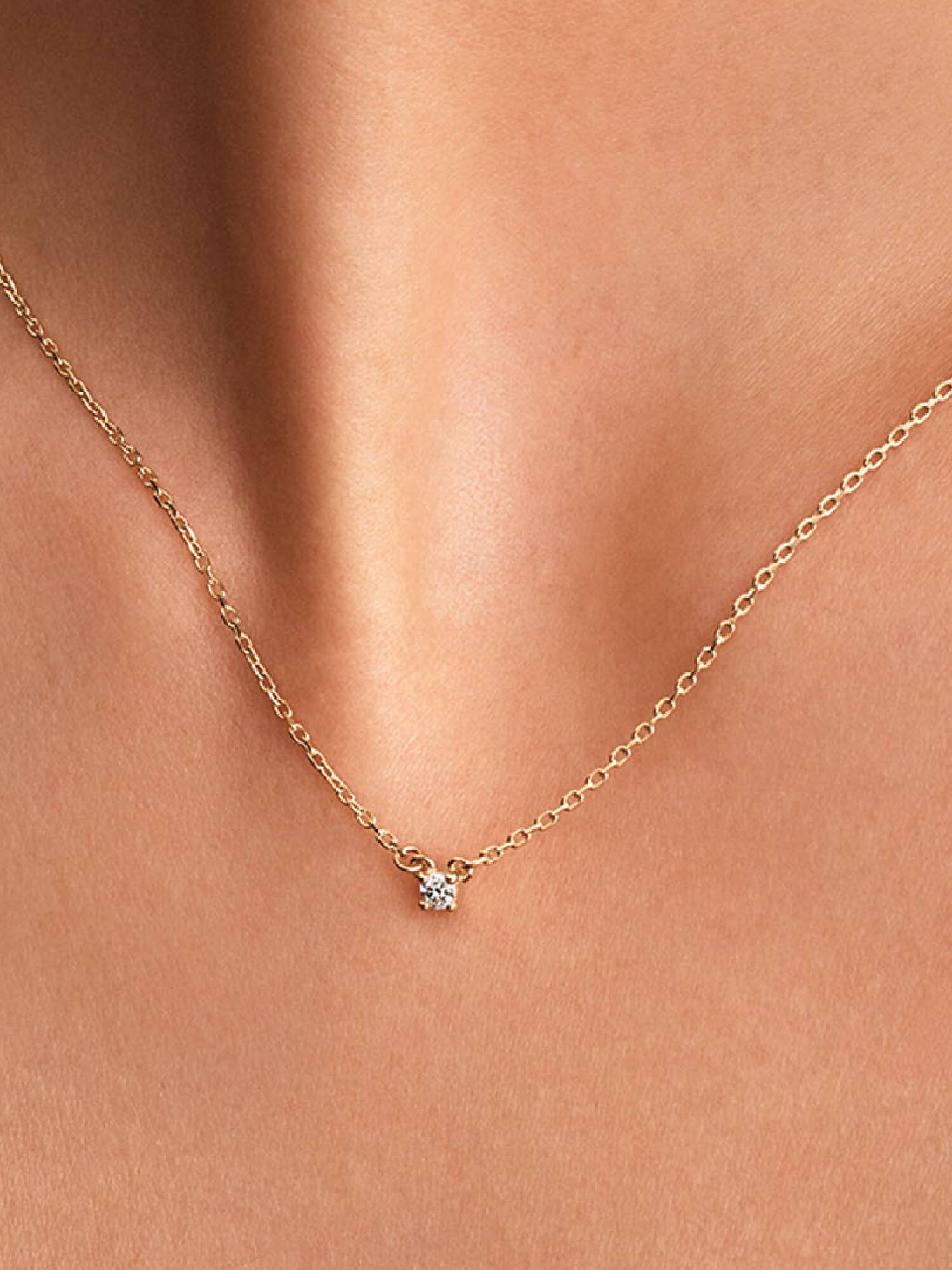 Collana Era in oro 14k con diamante creato in laboratorio