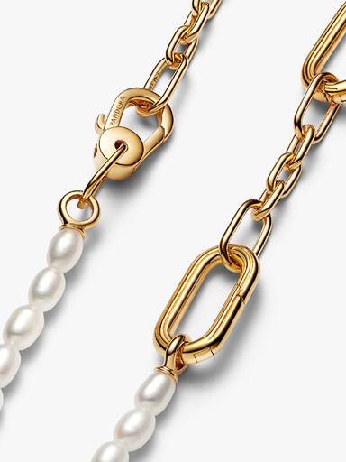 Collana Maglia Link Slim con Perle d’Acqua Dolce Coltivate Pandora ME