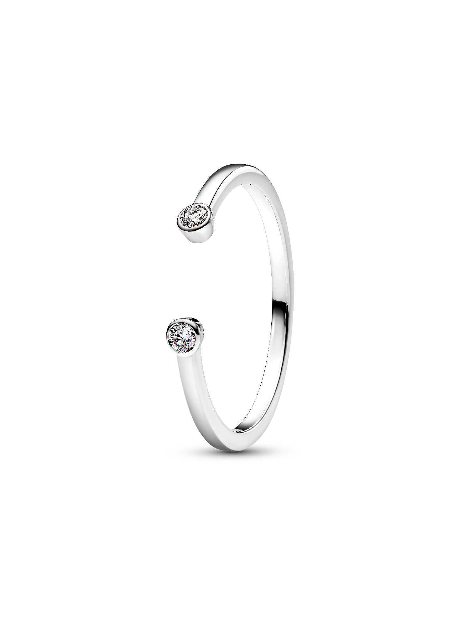 Anello Aperto Era in oro 14k con due diamanti creati in laboratorio