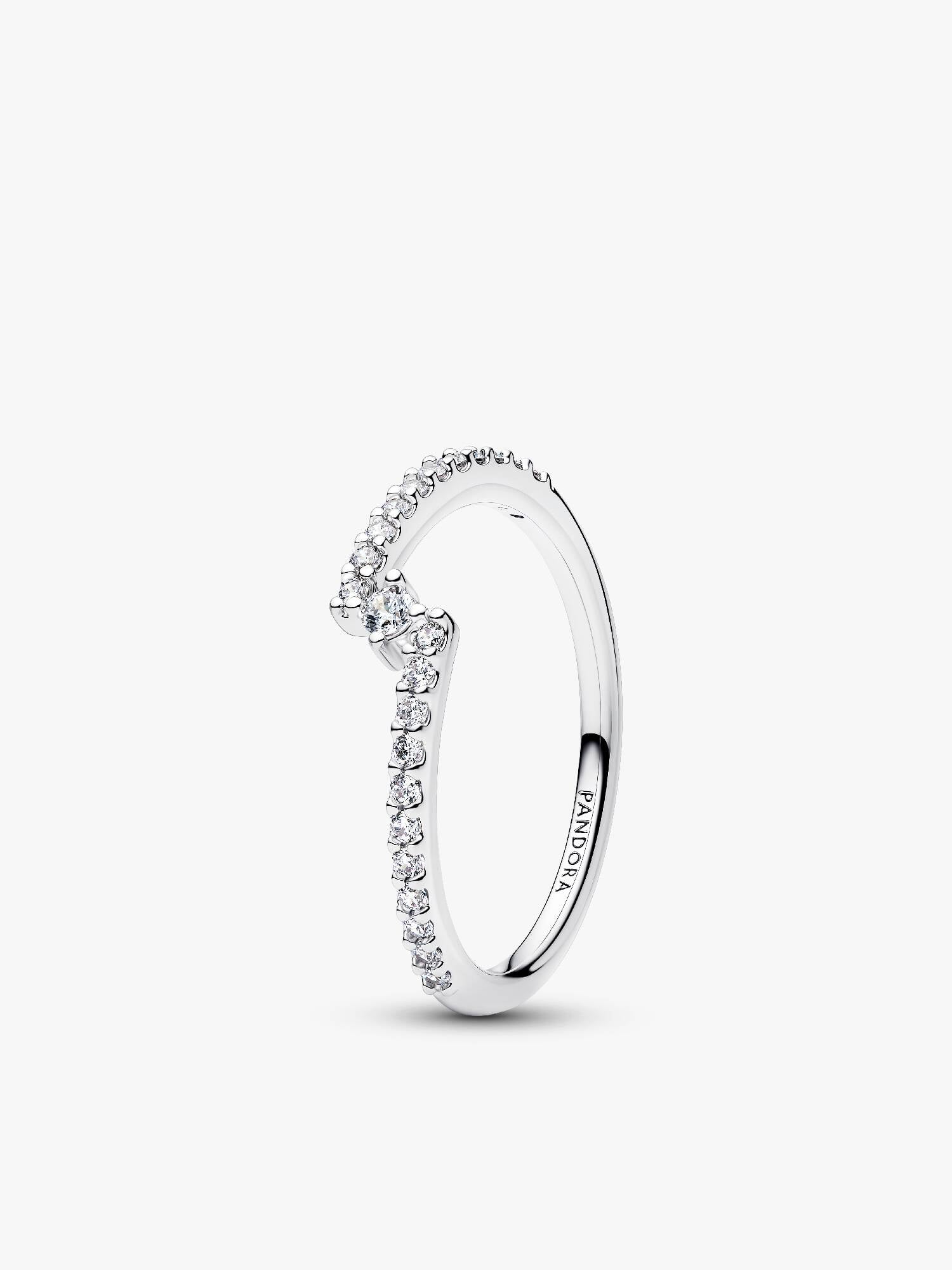 Anello Pavè Fascia Asimmetrica 
