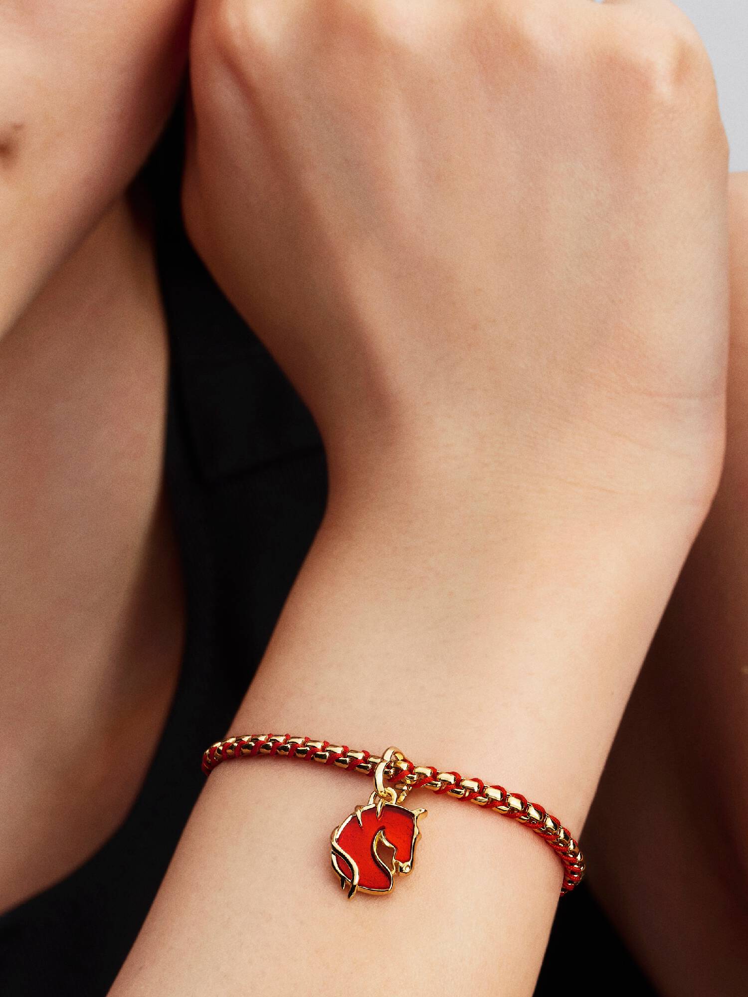 Charm Pendente Cavallo Vetro di Murano Rosso
