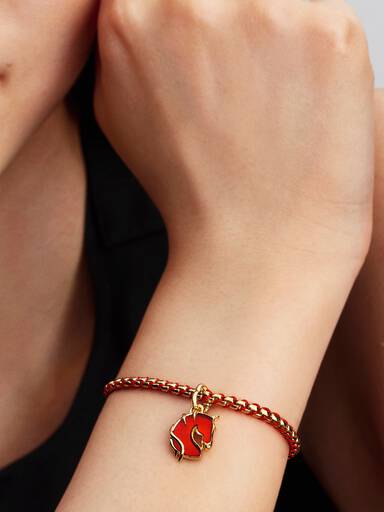 Charm Pendente Cavallo Vetro di Murano Rosso