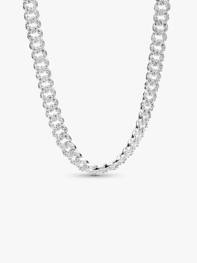 Collana Catena Maglia Cubana Pavè