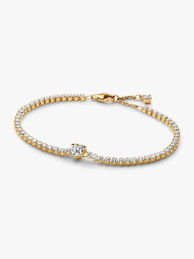 Bracciale Tennis con Cuore in Rilievo