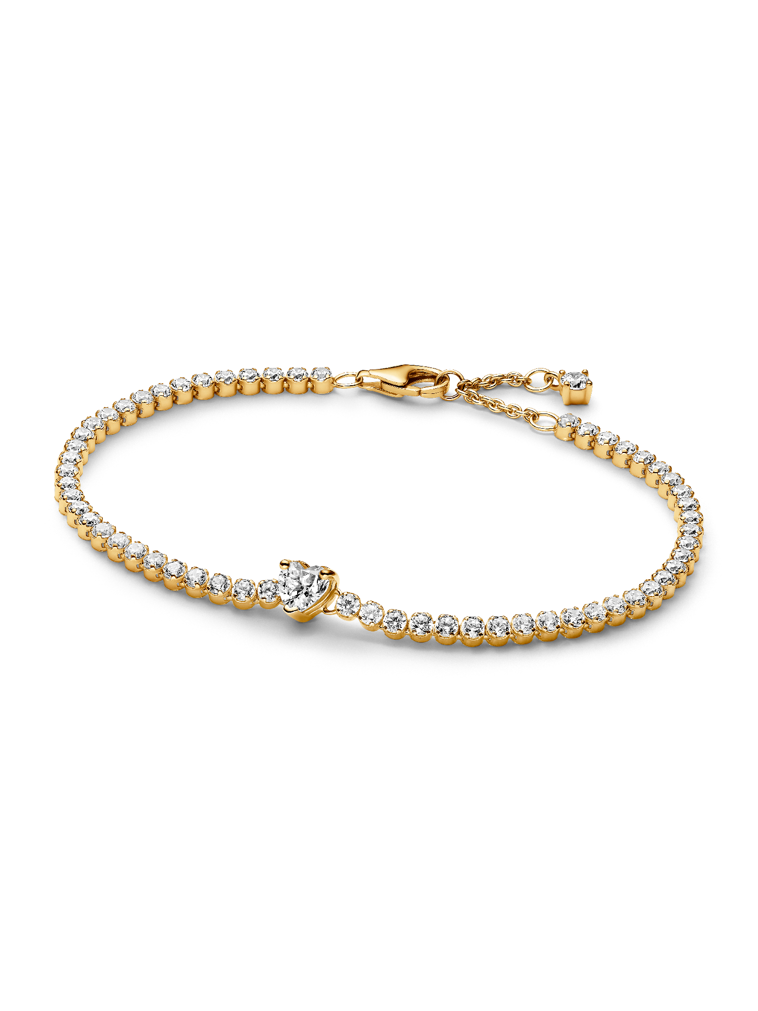 Bracciale Tennis con Cuore in Rilievo