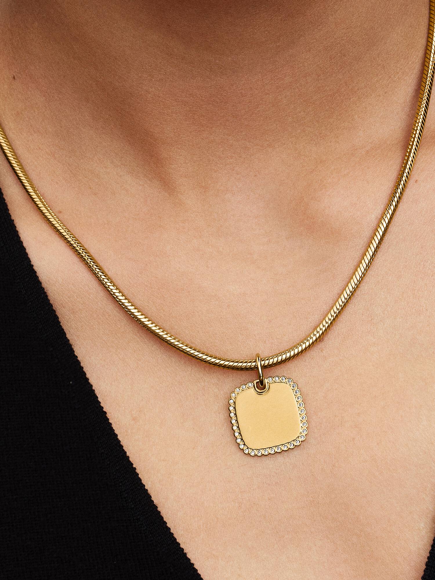 Charm Pendente Medaglia Quadrata Luminosa da incidere