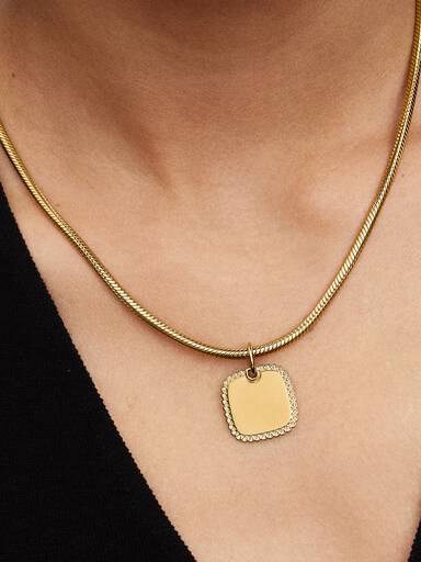 Charm Pendente Medaglia Quadrata Luminosa da incidere