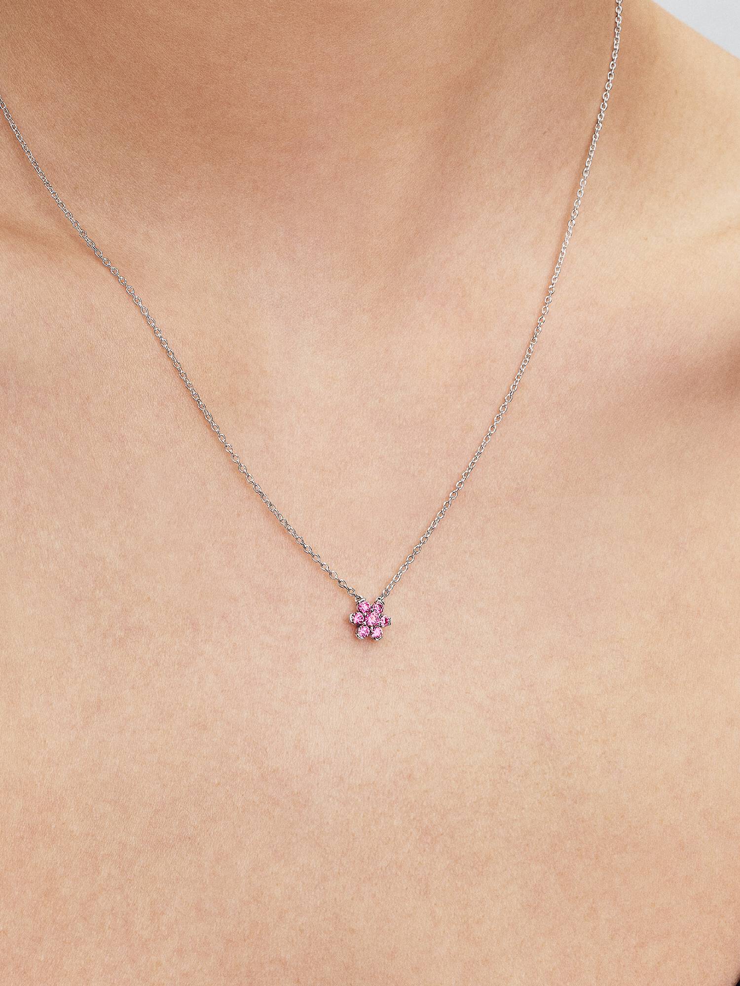Collana Fiore Luminoso Rosa