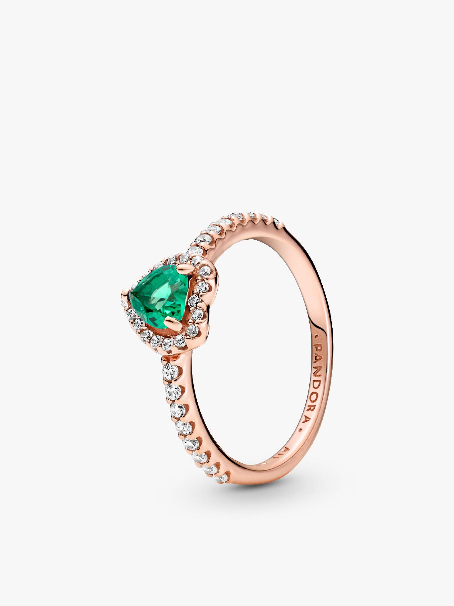 Anello Cuore in Rilievo Verde