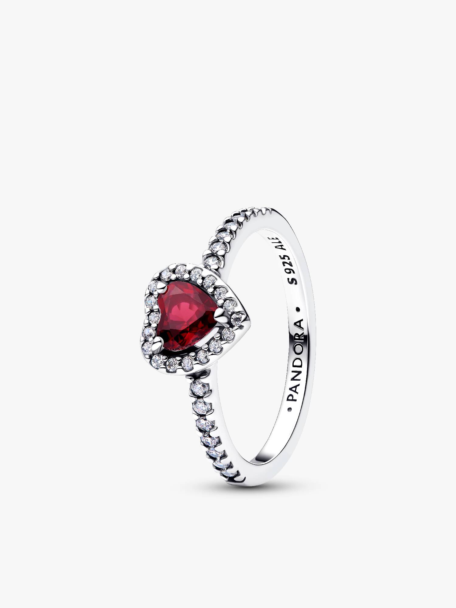 Anello Cuore in Rilievo Rosso Intenso